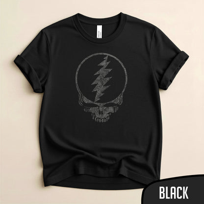 Steal Your Face Distressed Logo - Classic Jam Band Tees - Grateful Dead Graphic Shirt - Blurb Shirts