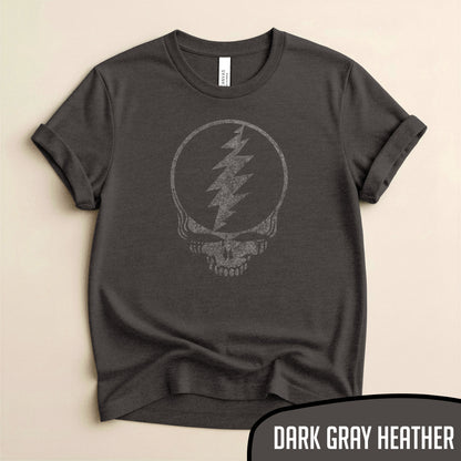 Steal Your Face Distressed Logo - Classic Jam Band Tees - Grateful Dead Graphic Shirt - Blurb Shirts