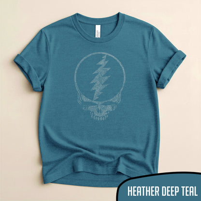 Steal Your Face Distressed Logo - Classic Jam Band Tees - Grateful Dead Graphic Shirt - Blurb Shirts