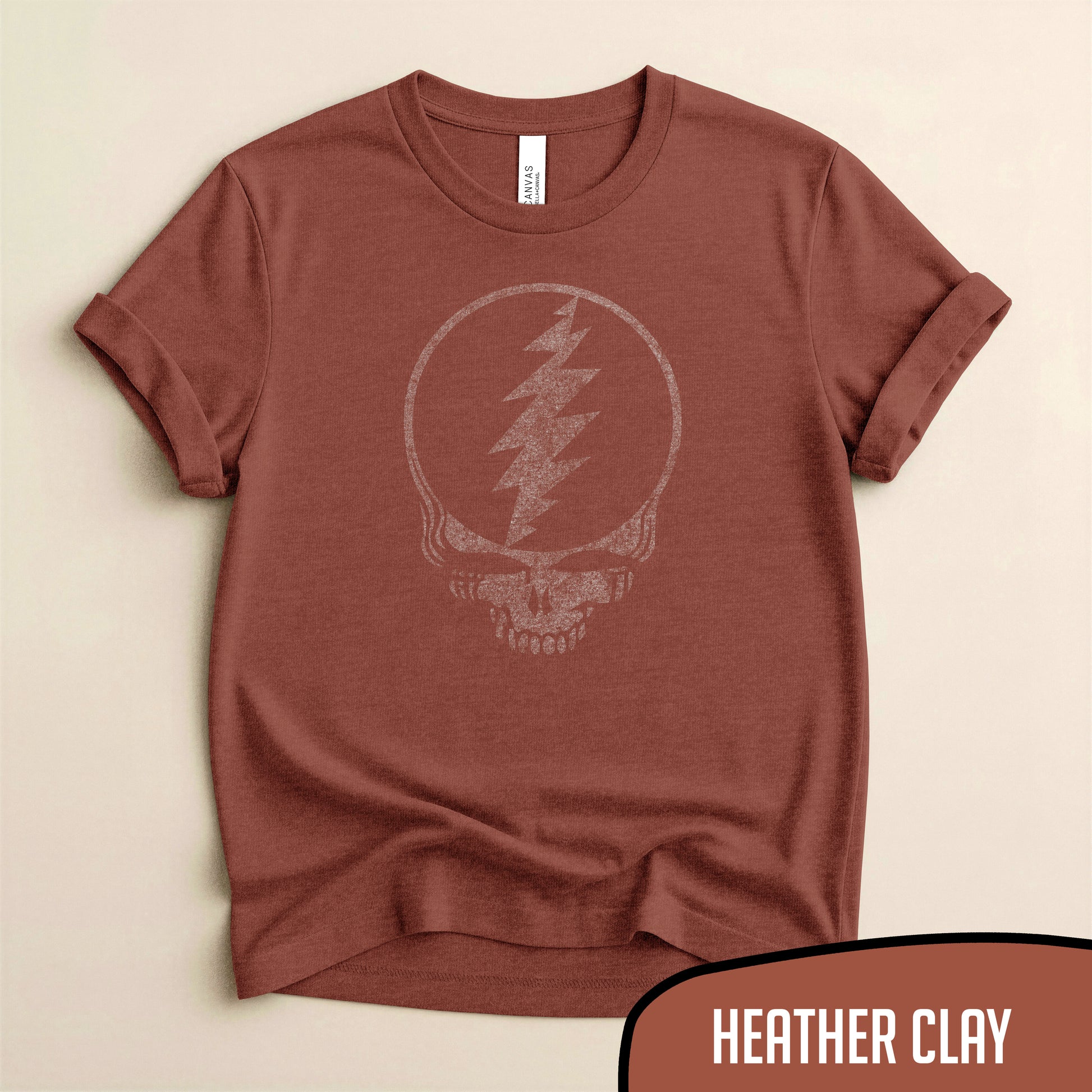 Steal Your Face Distressed Logo - Classic Jam Band Tees - Grateful Dead Graphic Shirt - Blurb Shirts