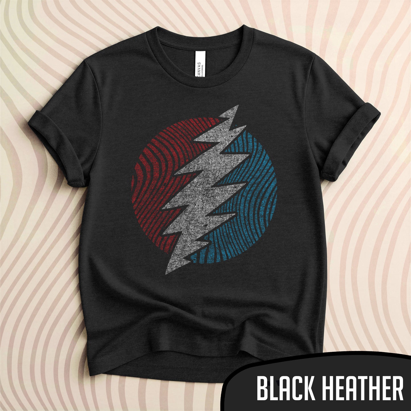 Grateful Dead Steal Your Face Lightning Bolt Ripple Tee - Blurb Shirts