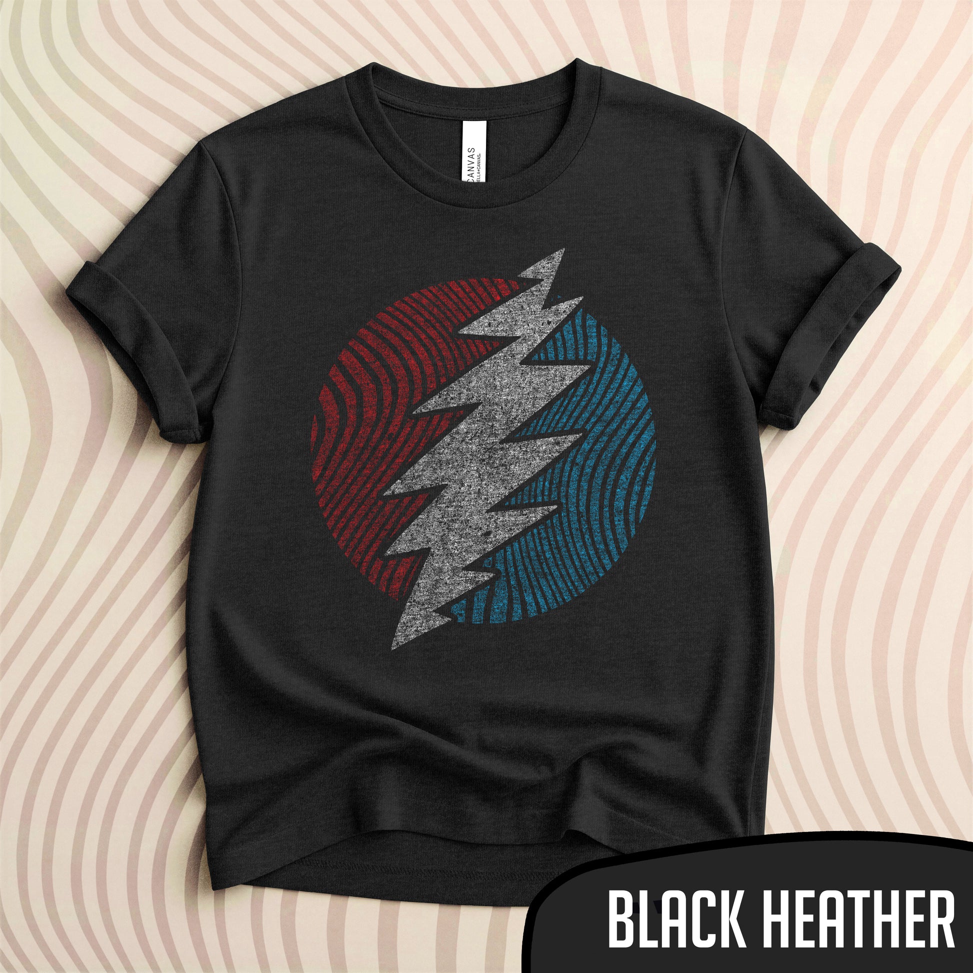 Grateful Dead Steal Your Face Lightning Bolt Ripple Tee - Blurb Shirts