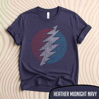 Grateful Dead Steal Your Face Lightning Bolt Ripple Tee - Blurb Shirts